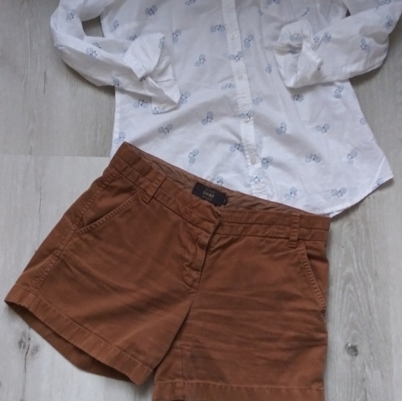 J.Crew CHINO khaki hi Rise Short Cotton boho‎ tan - Picture 6 of 9